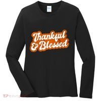 Thankful And Blessed Retro Distressed Logo Women's Long Sleeve Shirt thumb 0