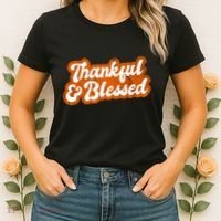 Thankful And Blessed Retro Distressed Logo Women's T-Shirt thumb 2