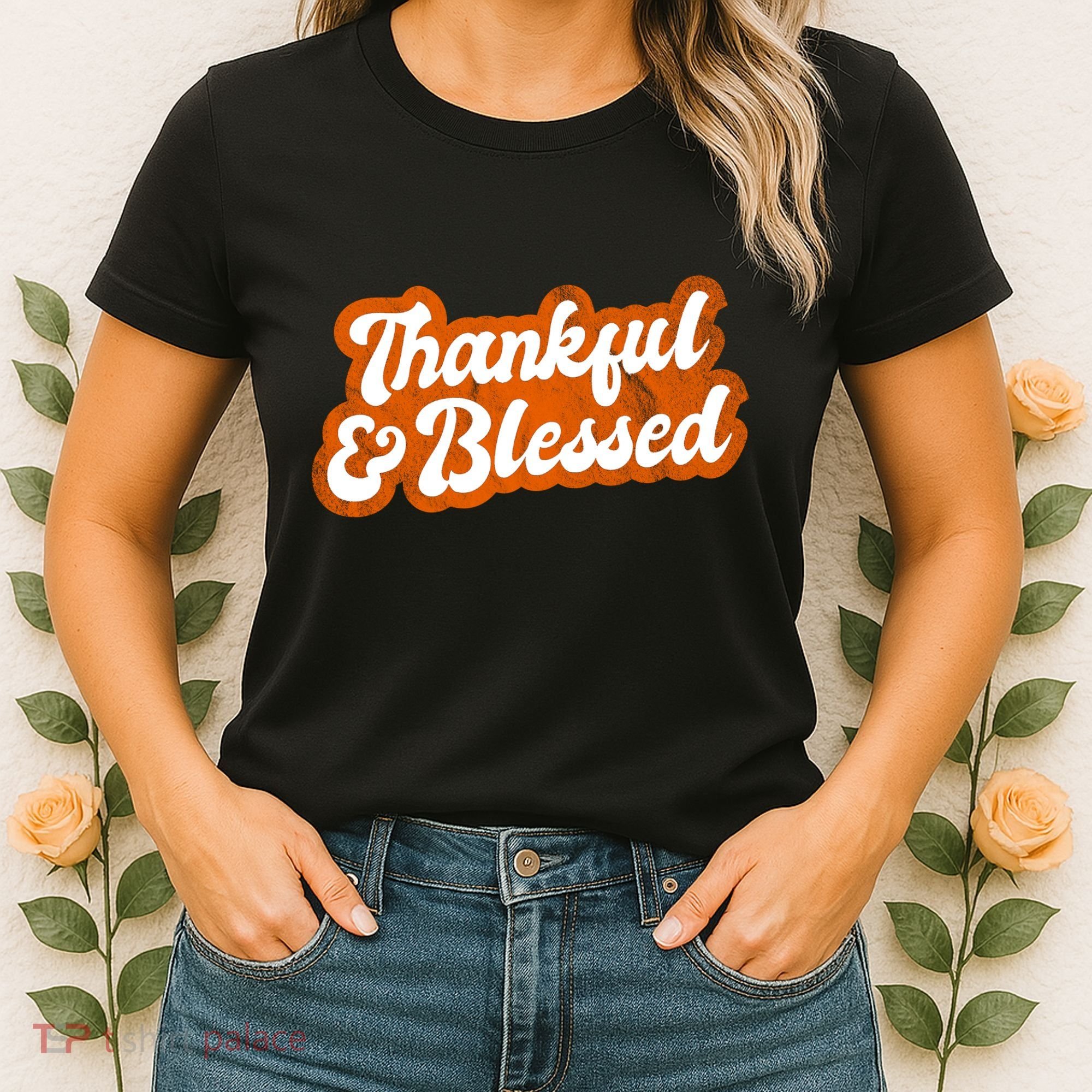 Thankful And Blessed Retro Distressed Logo Women's T-Shirt