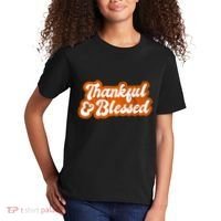 Thankful And Blessed Retro Distressed Logo Kids T-Shirt thumb 2