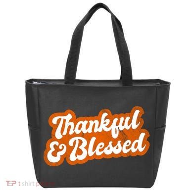 Thankful And Blessed Retro Distressed Logo Tote Bag