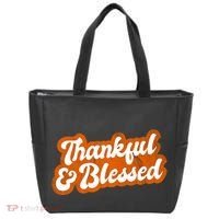 Thankful And Blessed Retro Distressed Logo Tote Bag thumb 0
