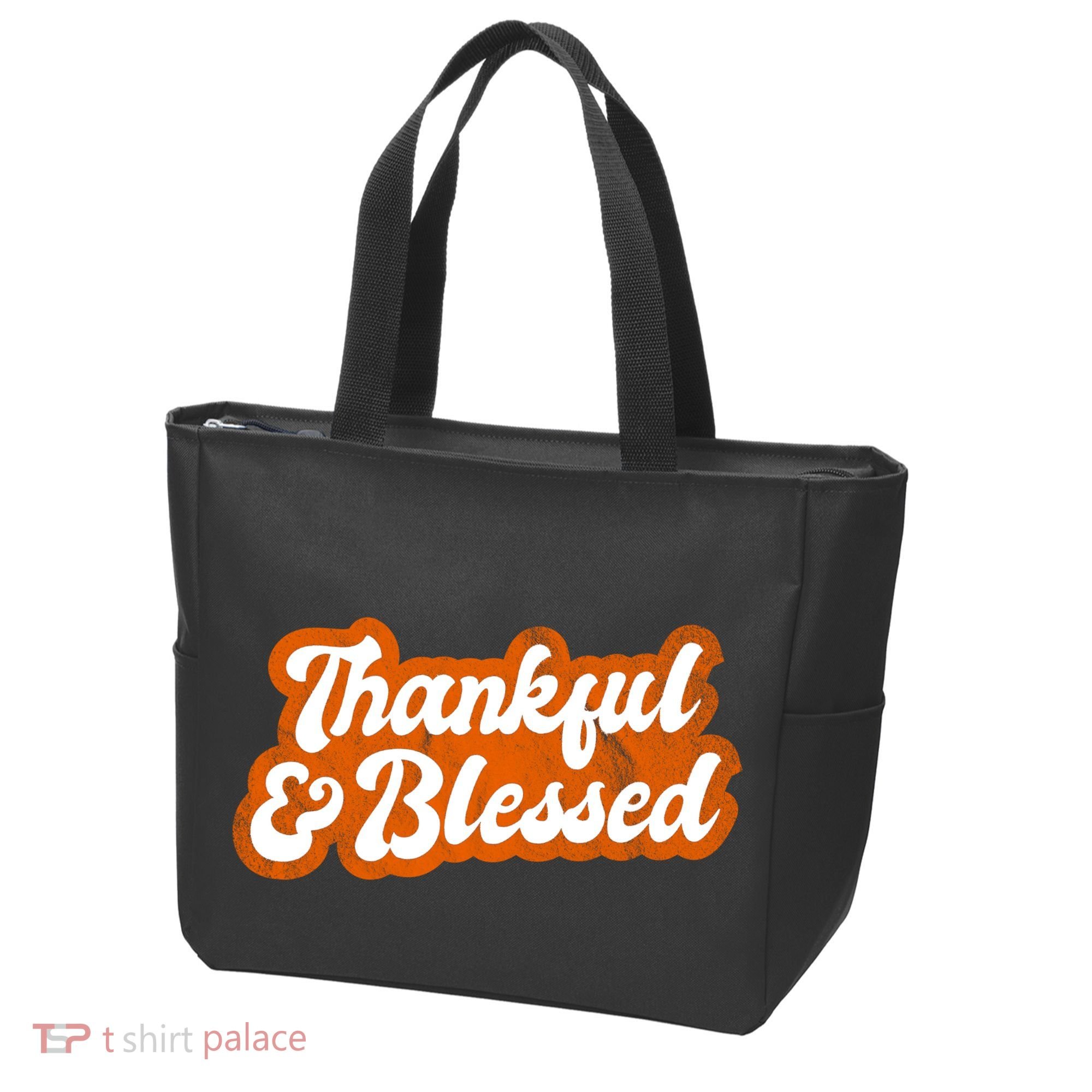Thankful And Blessed Retro Distressed Logo Tote Bag