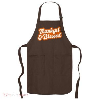 Thankful And Blessed Retro Distressed Logo Apron