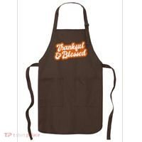 Thankful And Blessed Retro Distressed Logo Apron thumb 0