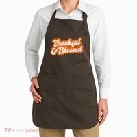 Thankful And Blessed Retro Distressed Logo Apron thumb 2