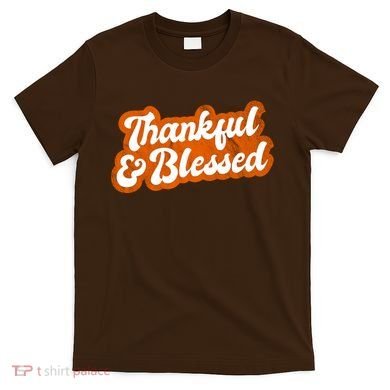 Thankful And Blessed Retro Distressed Logo T-Shirt