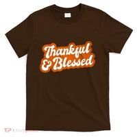Thankful And Blessed Retro Distressed Logo T-Shirt thumb 0