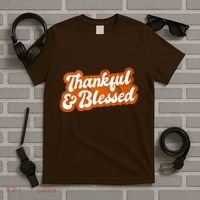 Thankful And Blessed Retro Distressed Logo T-Shirt thumb 5