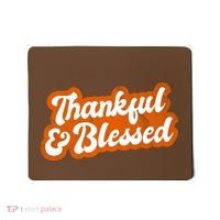 Thankful And Blessed Retro Distressed Logo Mousepad thumb 0