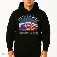 Titties And Beer ThatS Why IM Here Funny Beer Hoodie thumb 2