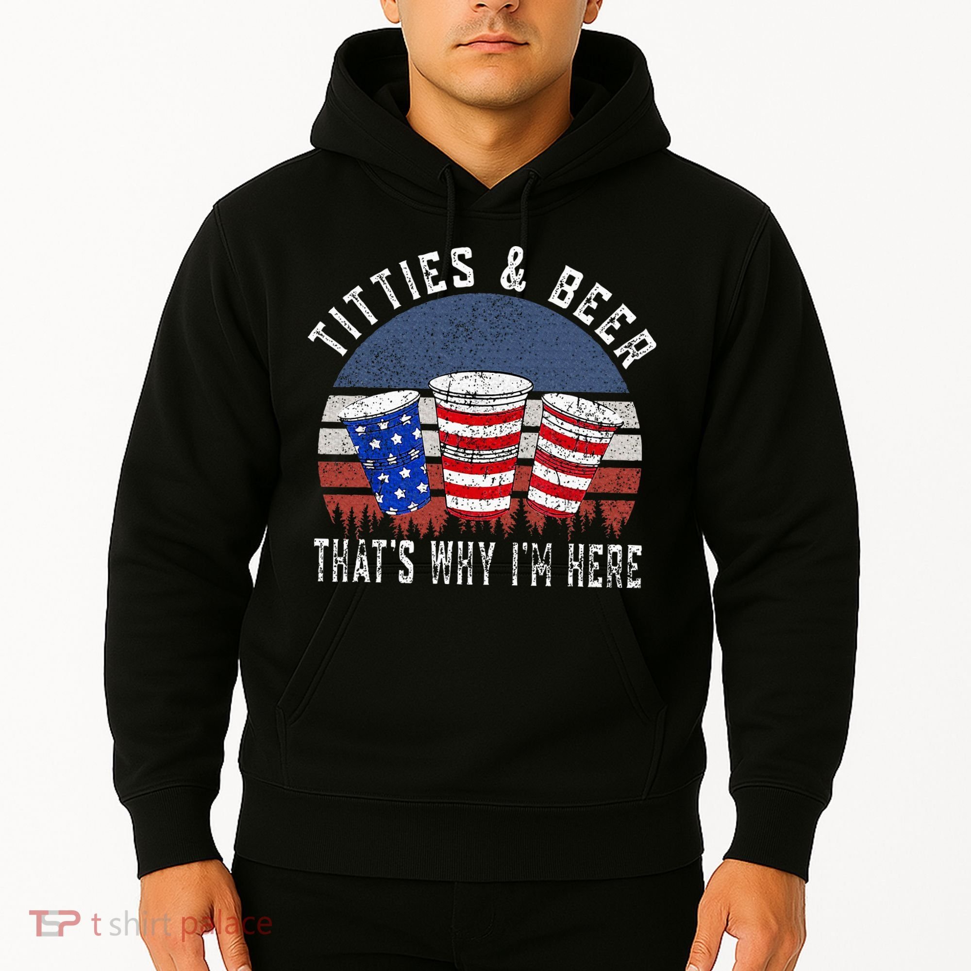 Titties And Beer ThatS Why IM Here Funny Beer Hoodie