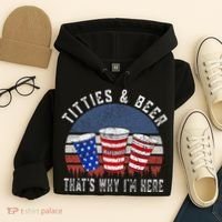 Titties And Beer ThatS Why IM Here Funny Beer Hoodie thumb 4