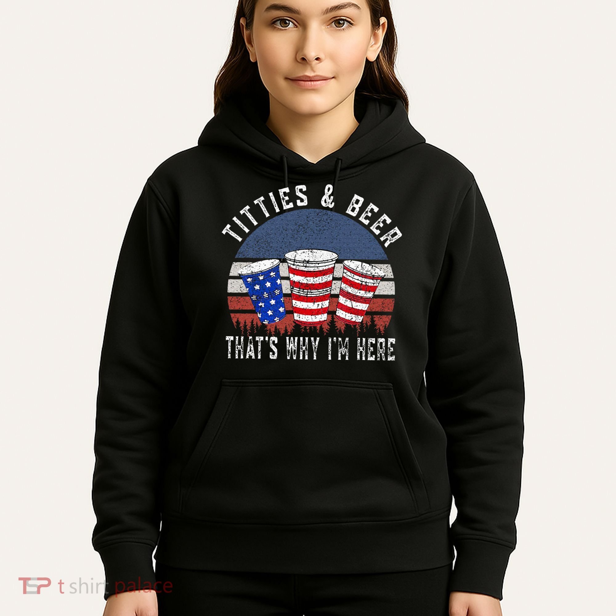 Titties And Beer ThatS Why IM Here Funny Beer Hoodie