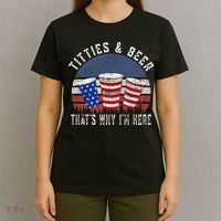 Titties And Beer ThatS Why IM Here Funny Beer T-Shirt thumb 4