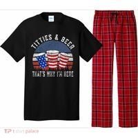 Titties And Beer ThatS Why IM Here Funny Beer Pajama Set thumb 0