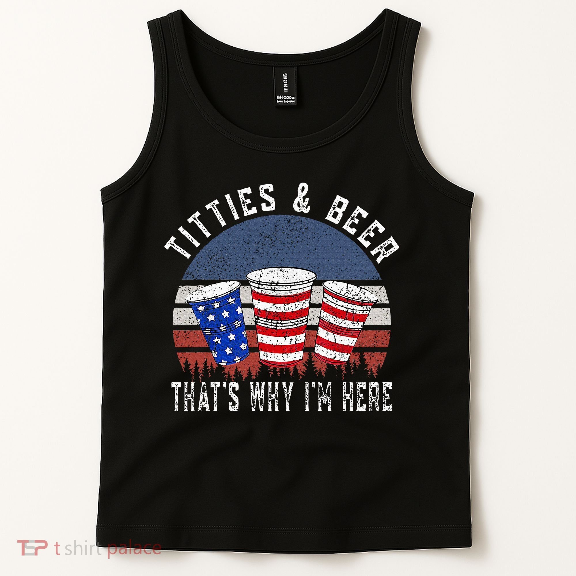 Titties And Beer ThatS Why IM Here Funny Beer Tank Top