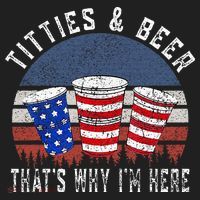 Titties And Beer ThatS Why IM Here Funny Beer Golf Towel thumb 3