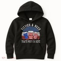 Titties And Beer ThatS Why IM Here Funny Beer Kids Hoodie thumb 0
