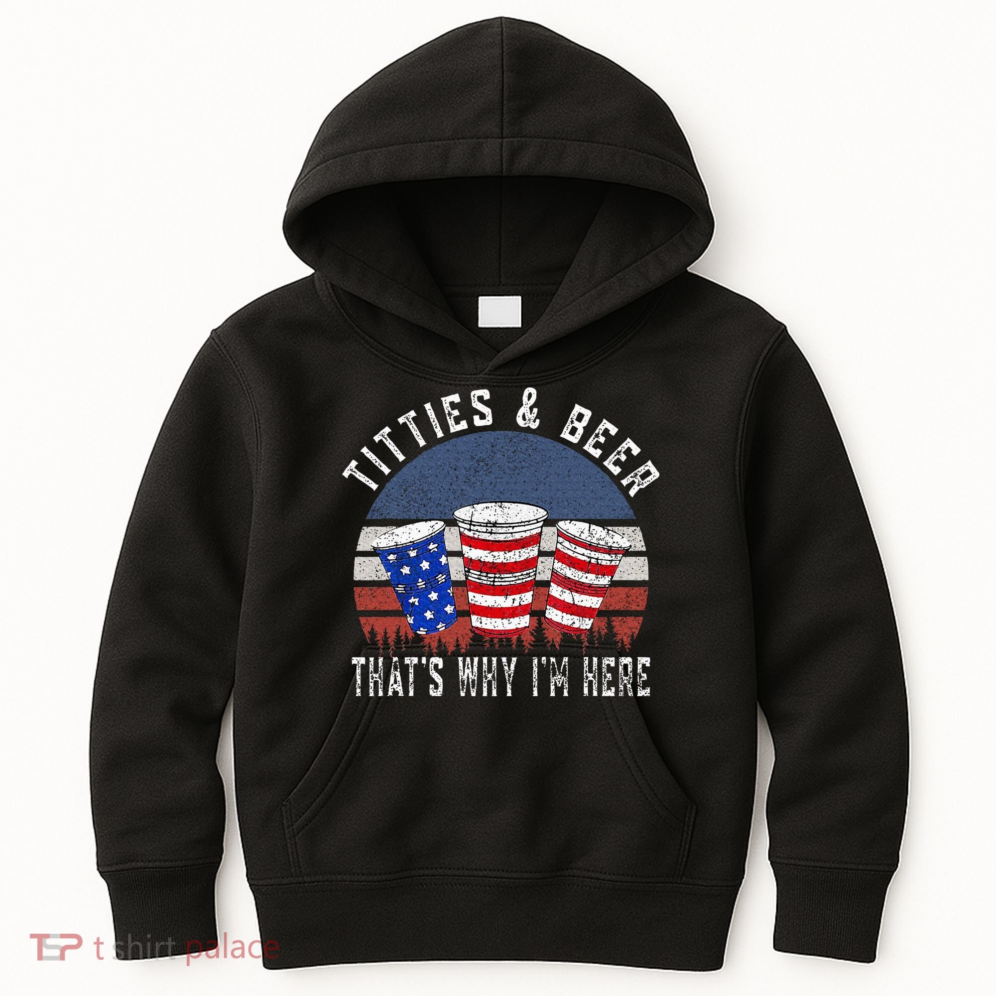 Titties And Beer ThatS Why IM Here Funny Beer Kids Hoodie