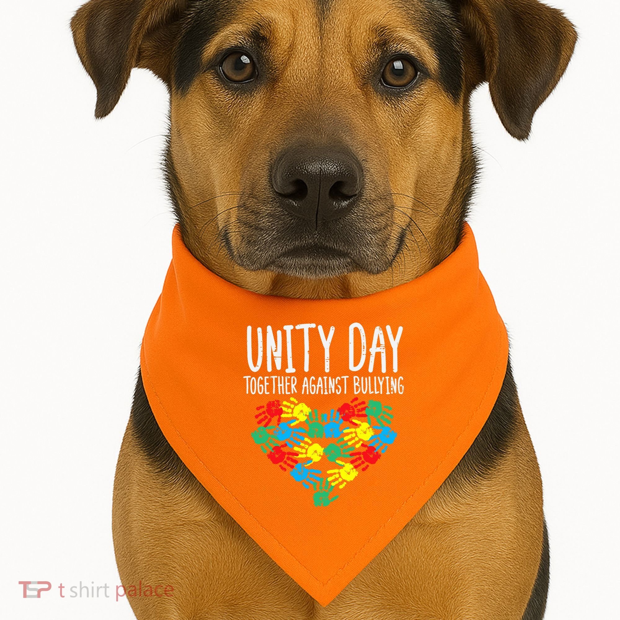 Together Against Bullying Kids Unity Day Orange Anti Bully USA-Made Doggie Bandana