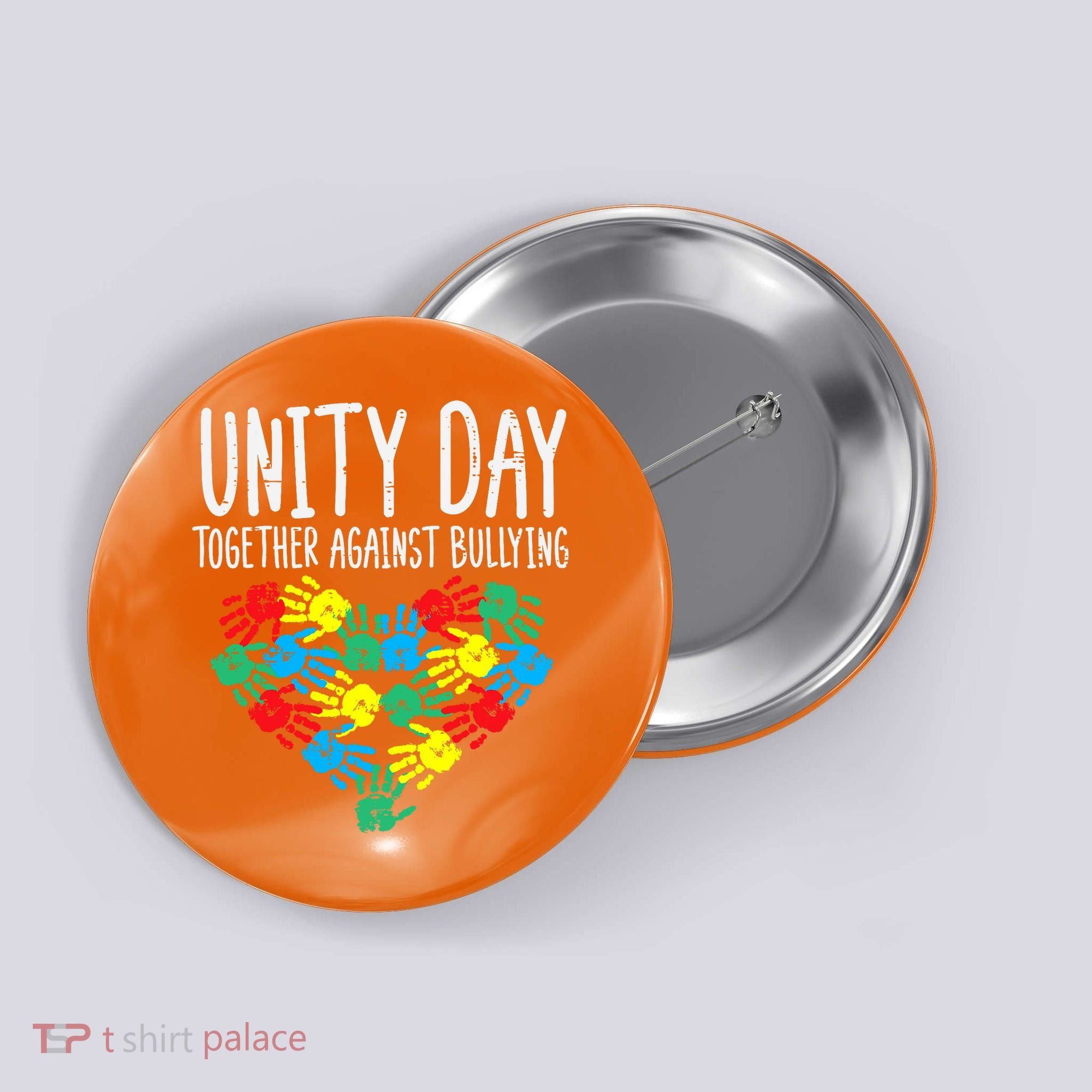 Together Against Bullying Kids Unity Day Orange Anti Bully Button