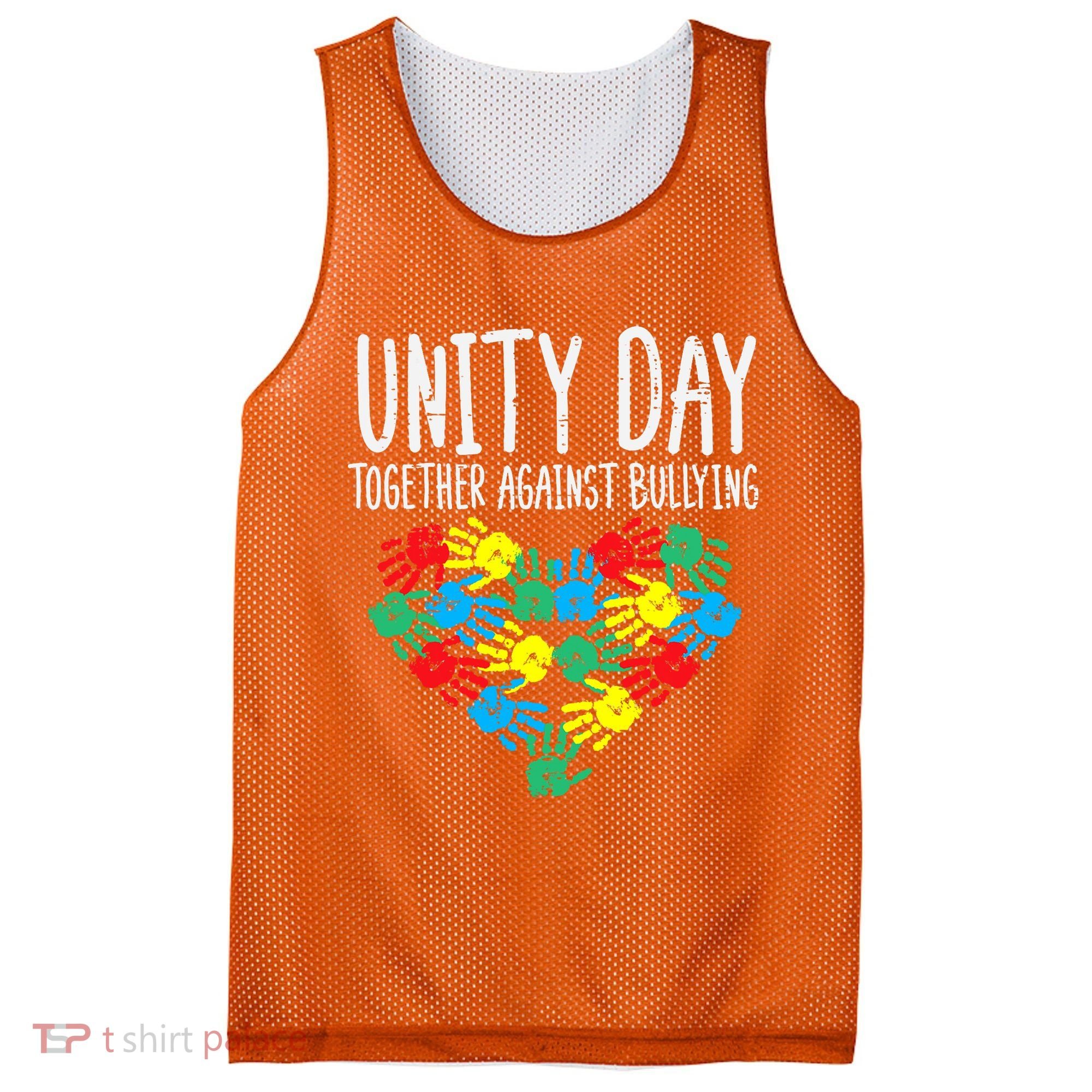 Together Against Bullying Kids Unity Day Orange Anti Bully Mesh Reversible Basketball Jersey Tank