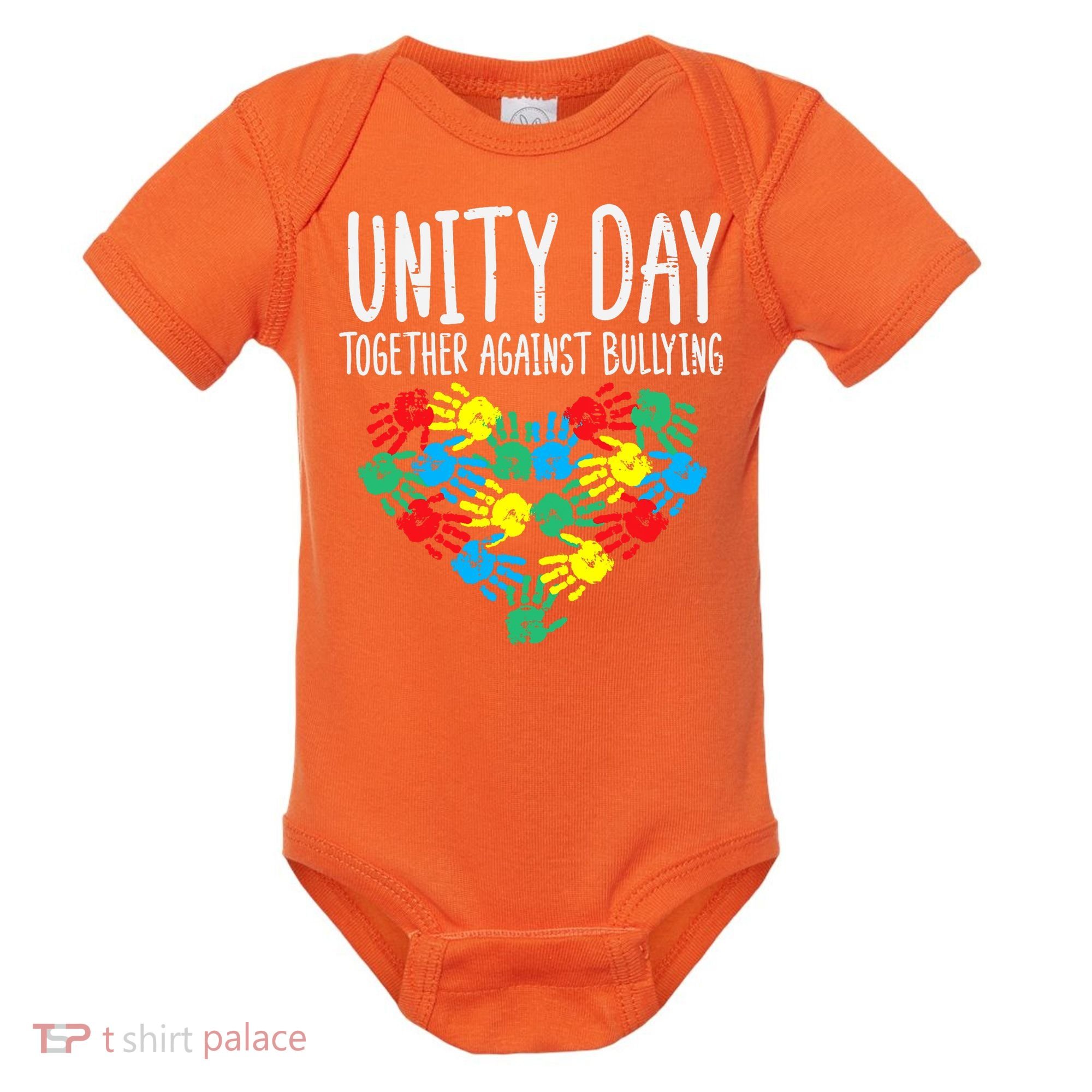 Together Against Bullying Kids Unity Day Orange Anti Bully Baby Bodysuit