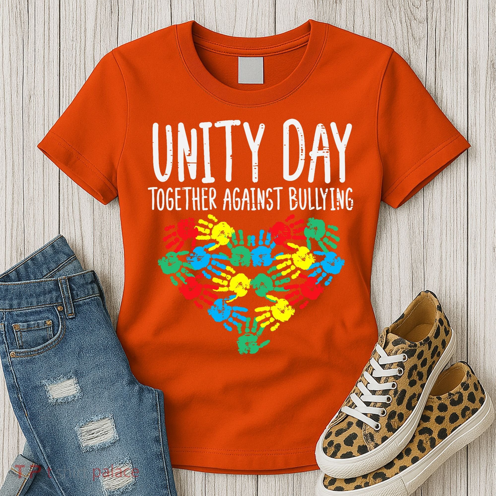 Together Against Bullying Kids Unity Day Orange Anti Bully Women's T-Shirt