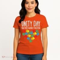 Together Against Bullying Kids Unity Day Orange Anti Bully Women's T-Shirt thumb 4