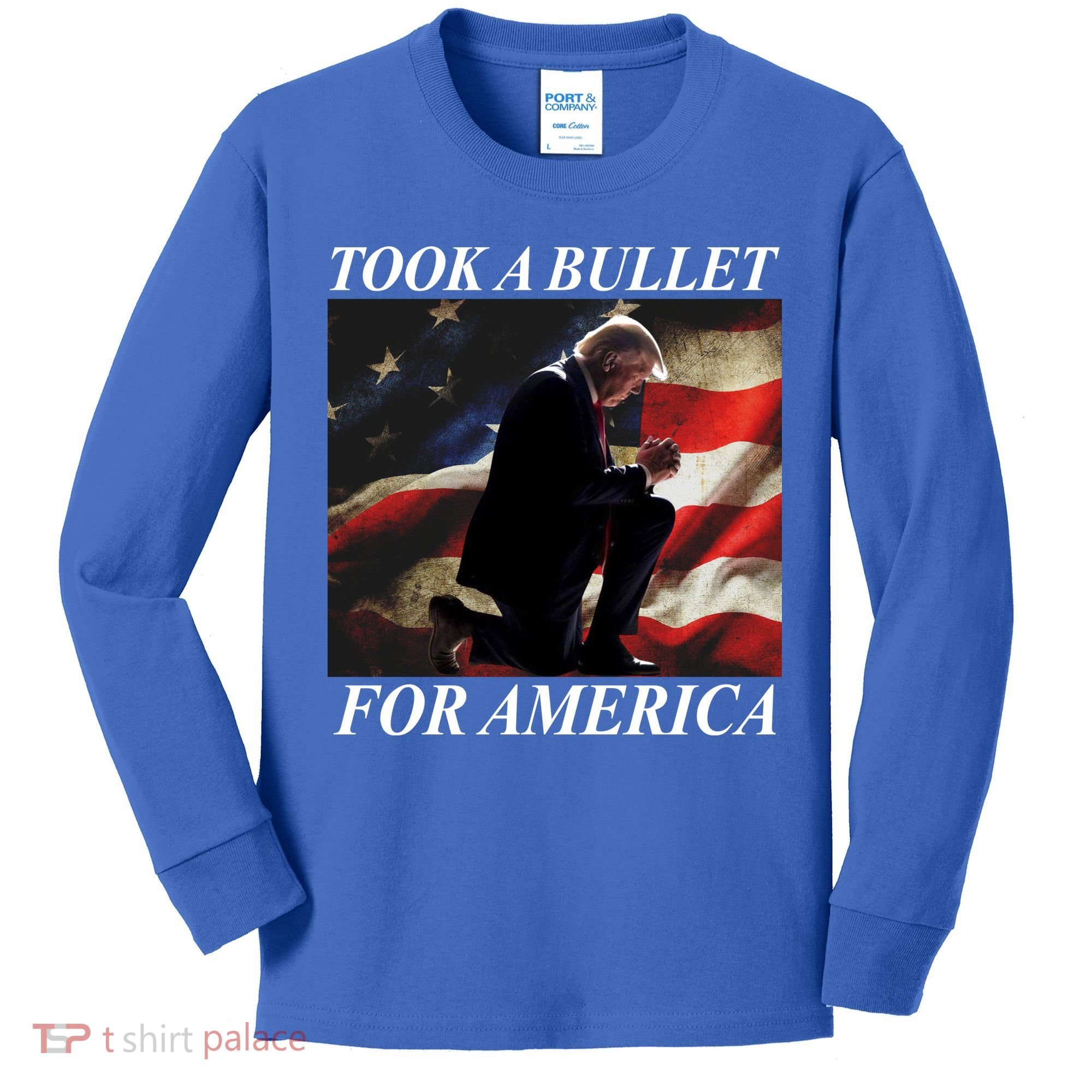 Took A Bullet For America Donald Trump Usa Kids Long Sleeve Shirt