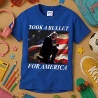 Took A Bullet For America Donald Trump Usa Kids T-Shirt thumb 3