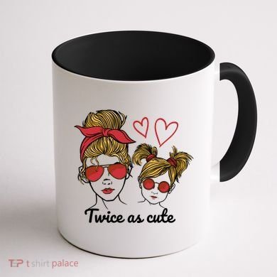 Twice As Cute Mom And Daughter Coffee Mug back