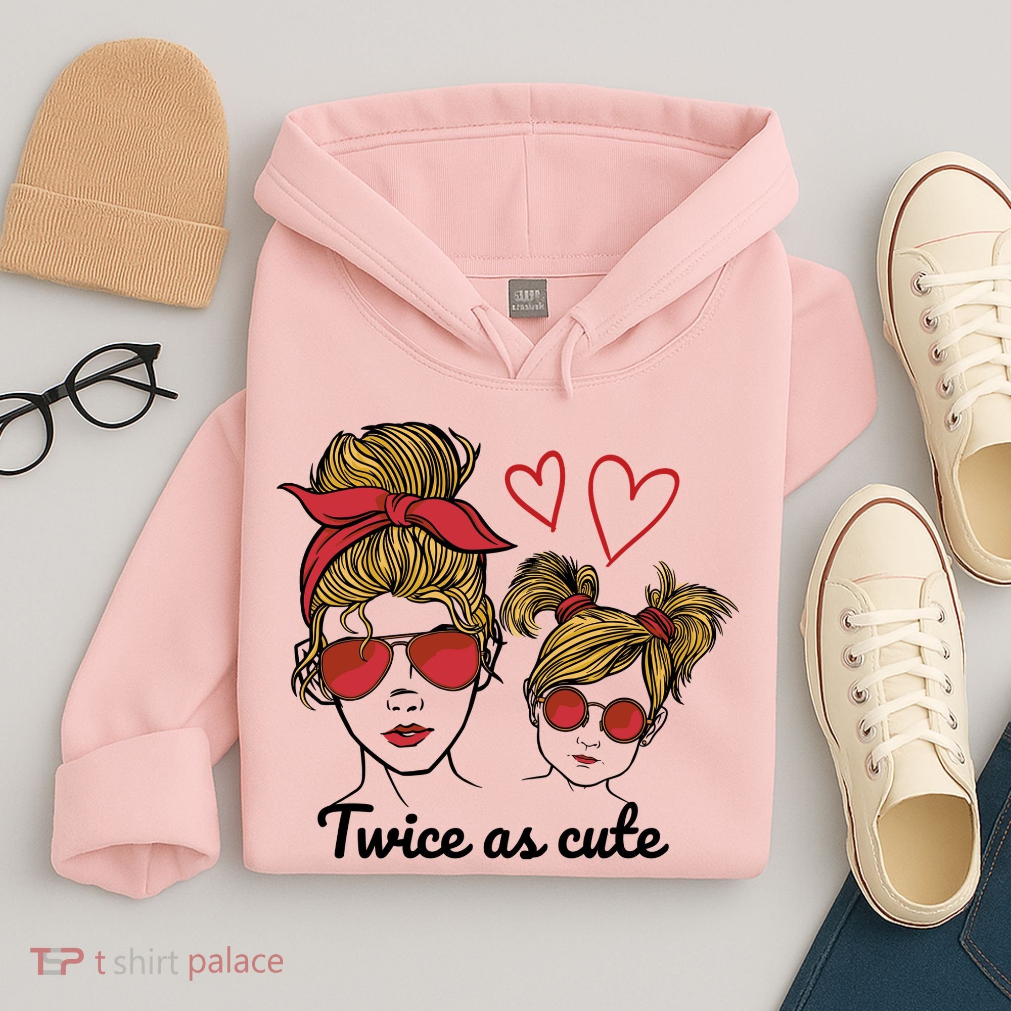 Twice As Cute Mom And Daughter Hoodie