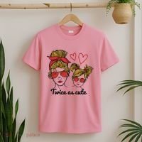 Twice As Cute Mom And Daughter T-Shirt thumb 2