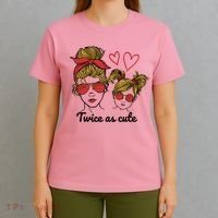 Twice As Cute Mom And Daughter T-Shirt thumb 4