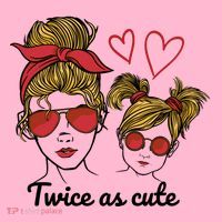 Twice As Cute Mom And Daughter Mousepad thumb 1