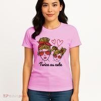 Twice As Cute Mom And Daughter Women's T-Shirt thumb 4