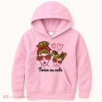 Twice As Cute Mom And Daughter Kids Hoodie thumb 0