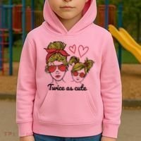 Twice As Cute Mom And Daughter Kids Hoodie thumb 2