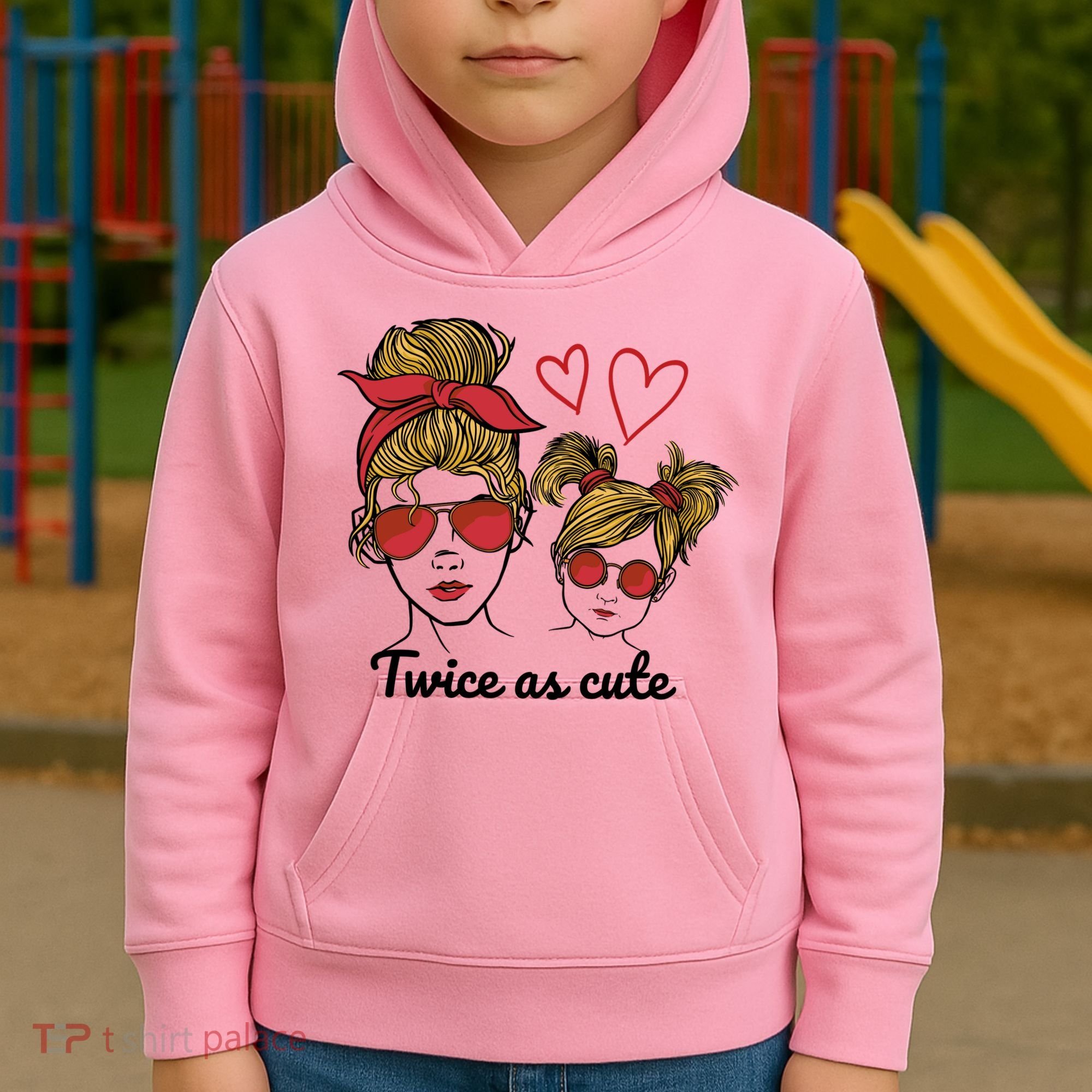 Twice As Cute Mom And Daughter Kids Hoodie