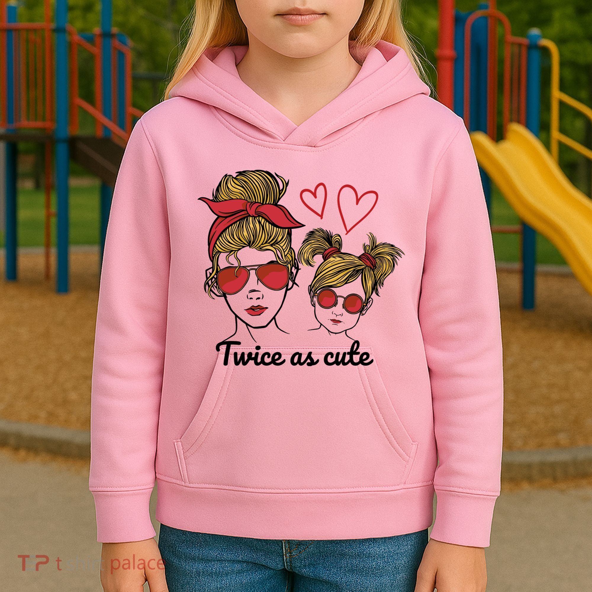 Twice As Cute Mom And Daughter Kids Hoodie