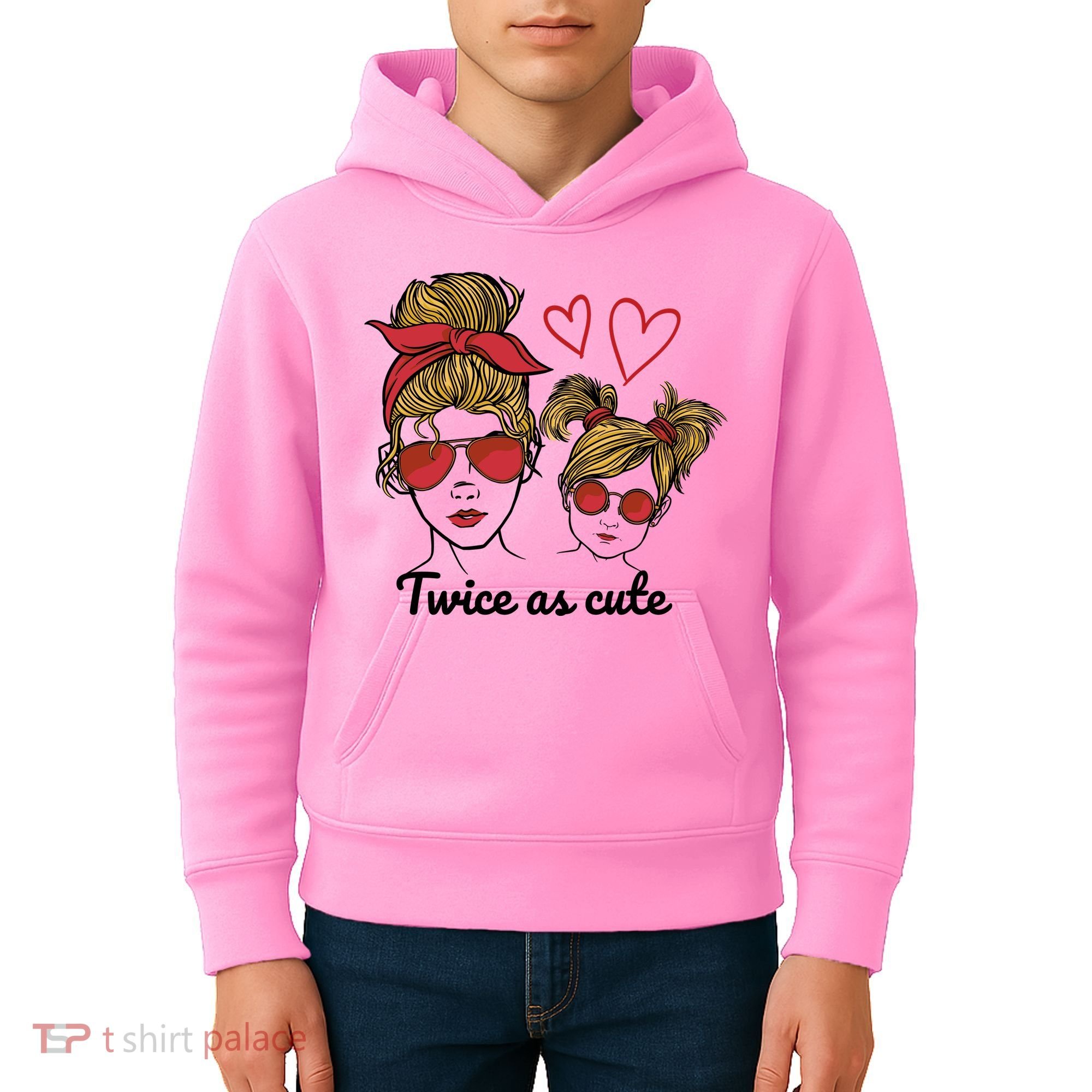 Twice As Cute Mom And Daughter Kids Hoodie
