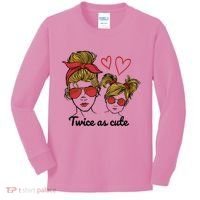 Twice As Cute Mom And Daughter Kids Long Sleeve Shirt thumb 0