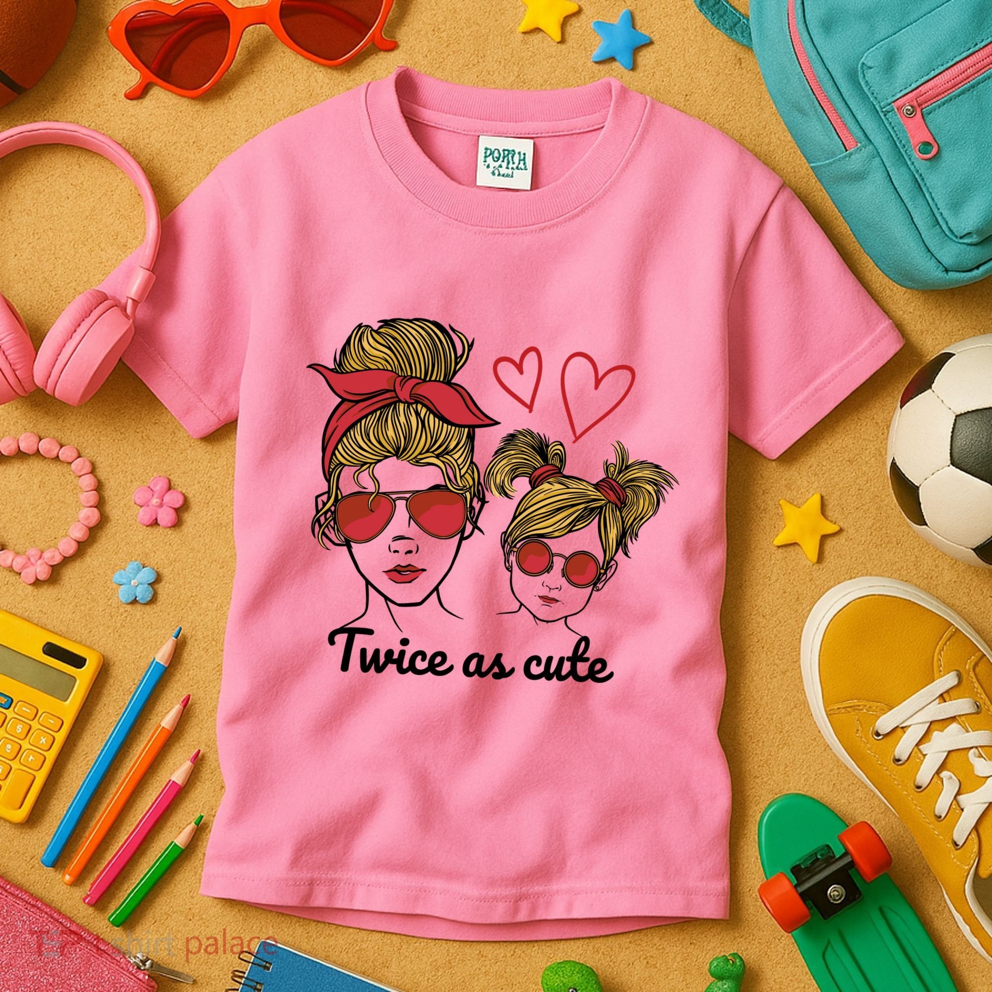 Twice As Cute Mom And Daughter Kids T-Shirt