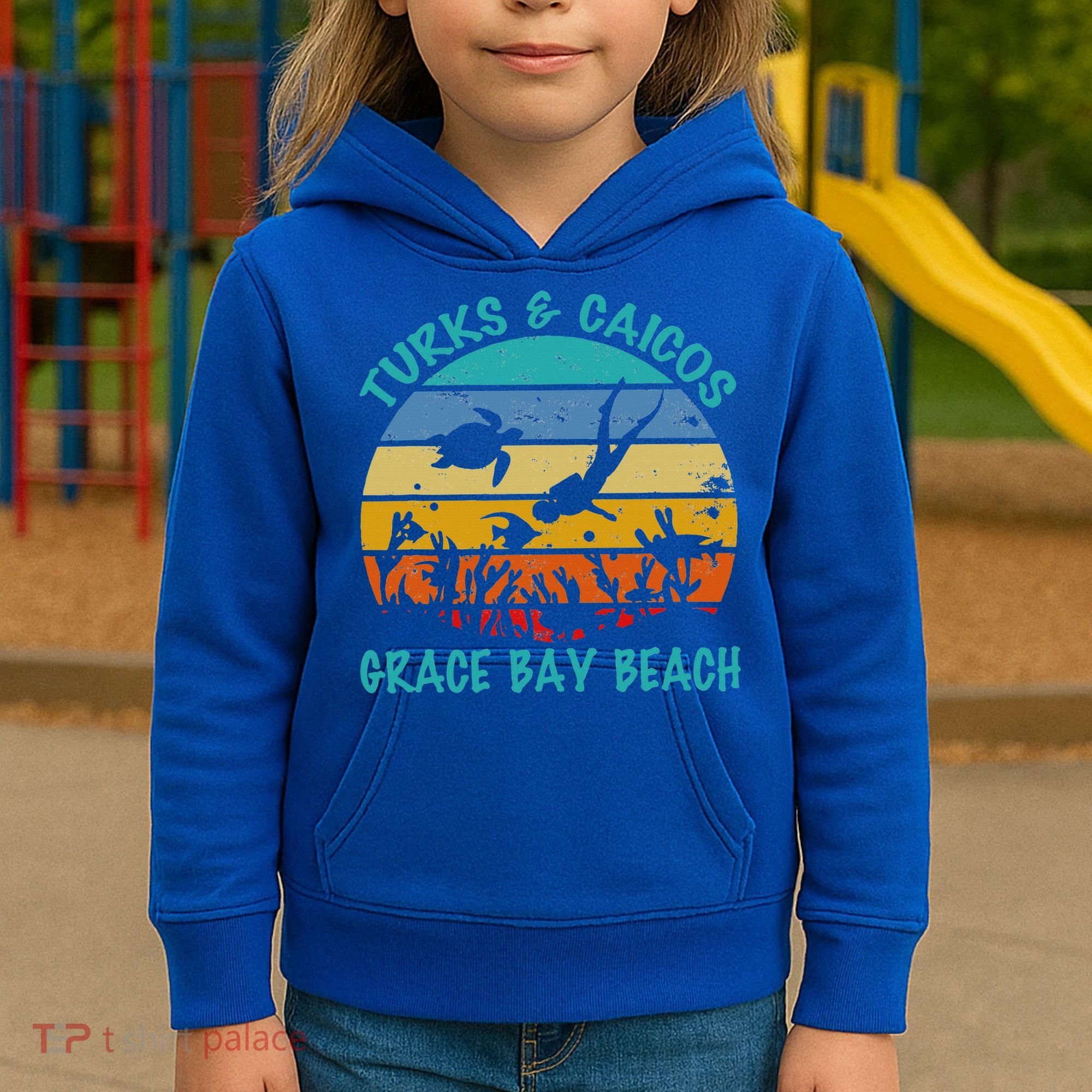 Turks And Caicos Islands West Indies Grace Bay Beach Kids Hoodie