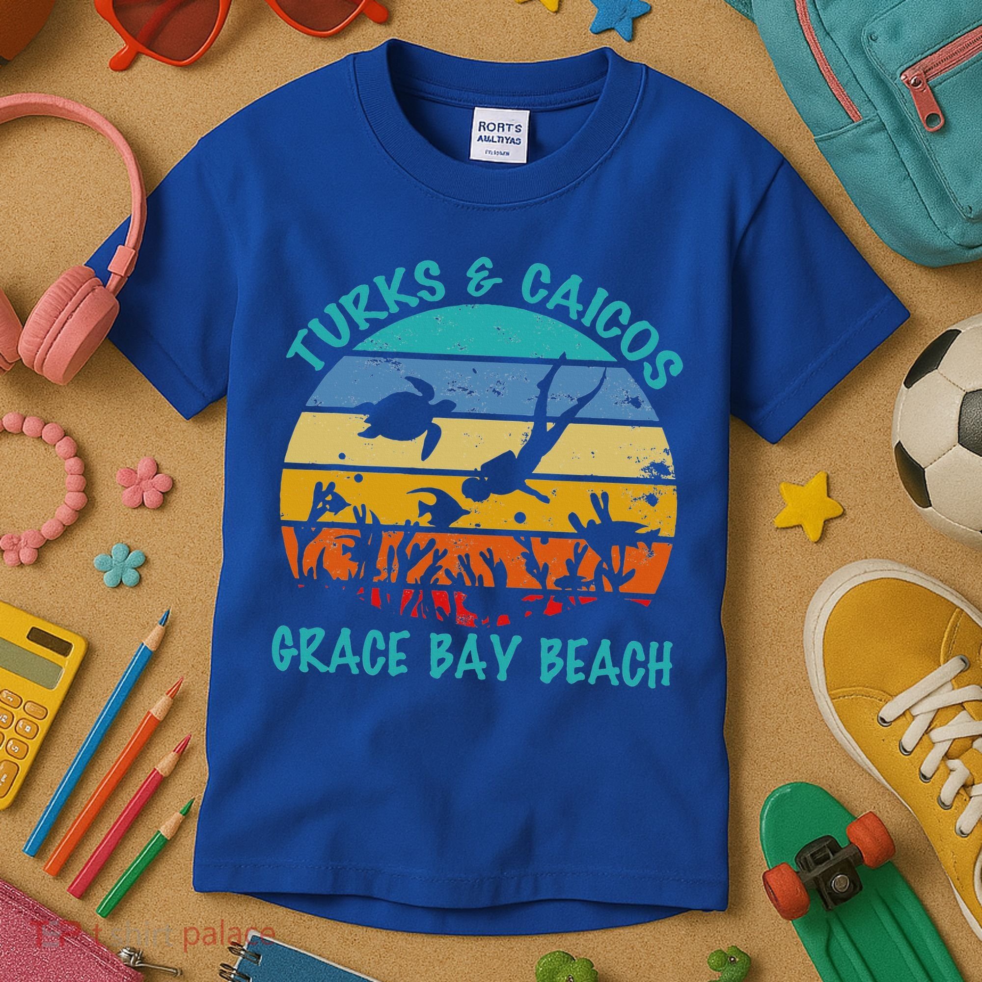 Turks And Caicos Islands West Indies Grace Bay Beach Kids T-Shirt