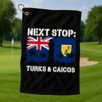 Turks And Caicos Summer Vacation Trip Next Stop Vacay Vibes Gift Golf Towel thumb 1