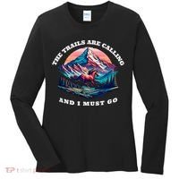 Trails Are Calling And I Must Go Wild Horse Nature Art Women's Long Sleeve Shirt thumb 0