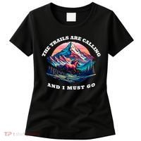 Trails Are Calling And I Must Go Wild Horse Nature Art Women's T-Shirt thumb 0